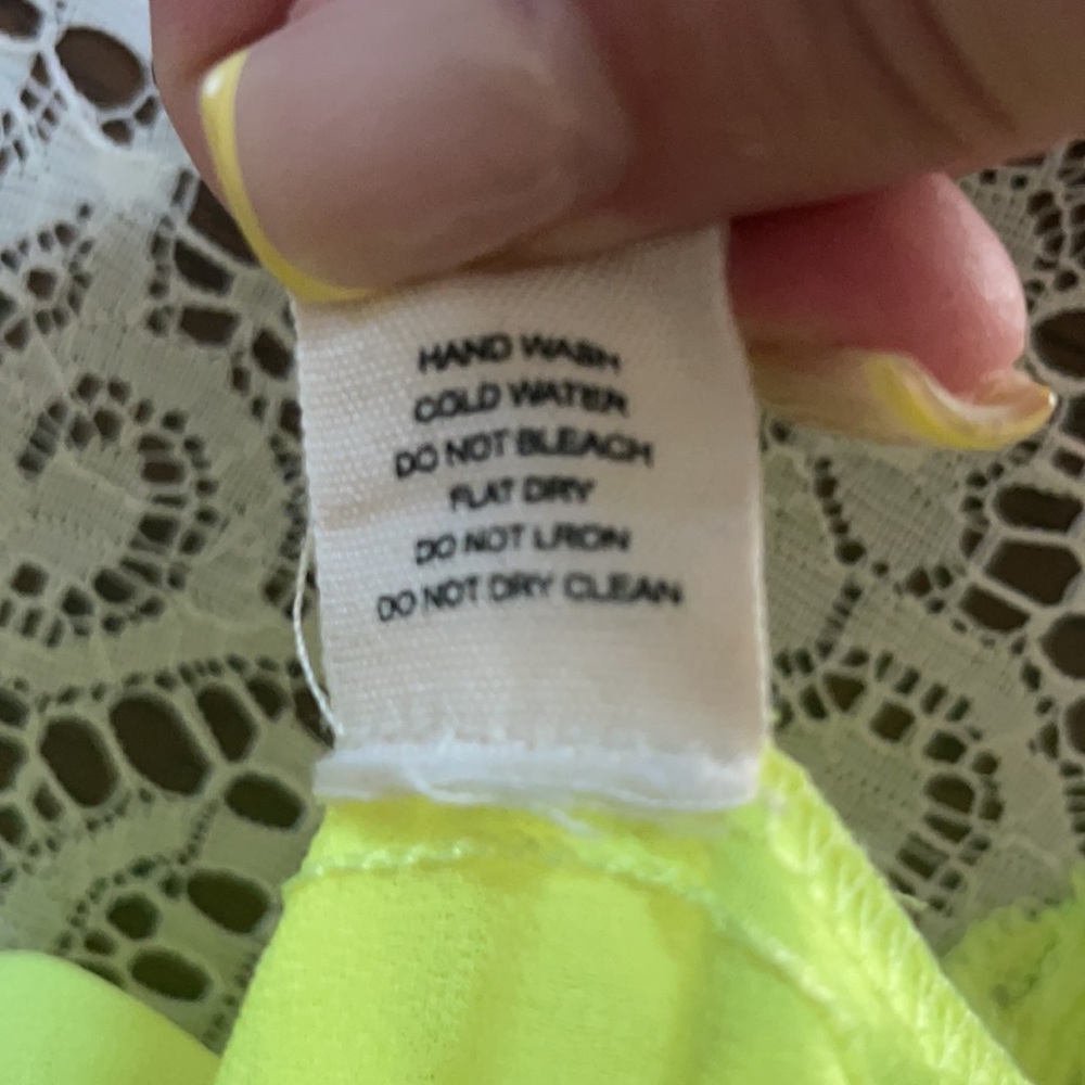 Neon Yellow Floral Top - Picture 5 of 8